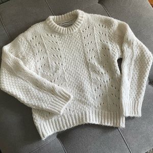 Light cream ivory chunky knit sweater
